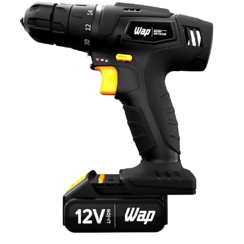 Furadeira e Parafusadeira WAP 12V Bpf 12K3 Bivolt LED de Iluminação Indicador de Carga de Bateria Se