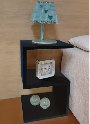 Mesa De Cabeceira Em S Preto Em Mdf Tx 60x25x25