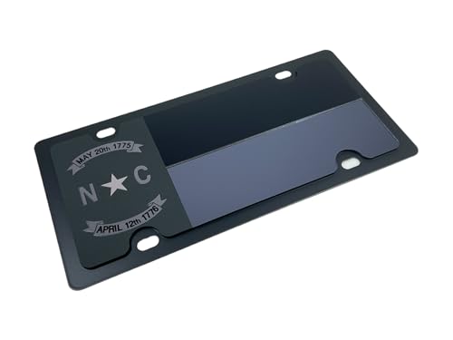 Eurosport Daytona - North Carolina State Flag -Carbon Steel License Plate