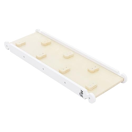 Joyz Tobogán y Escalera 2en1 Pikler de Madera Blanca, Rampa de Escalada con 7 Peldaños para Niños y Bebés +1 año, Juguete Montessori de Subida para Interior, Deslizadero con Asas para Parque Infantil