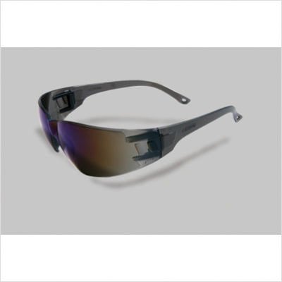 Radnor 64051208 Series Safety Glasses With Charcoal Frame And Blue Mirror Lens