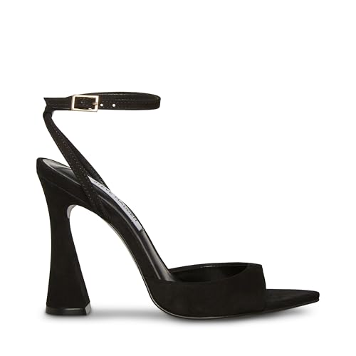 Steve Madden Steve Madden Women's Beki Heeled Sandal, Black Nubuck, 11