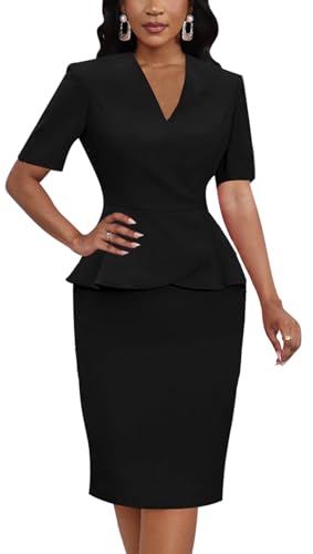 Women‘s Bodycon Business Office Professional Wear to Work Dresses Midi Pencil Church Dress