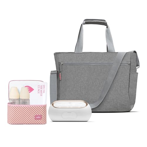 Image of Spectra - Synergy Gold Portable - Dual Adjustable Electric Breast Milk Pump with Tote Bag, Breast Milk Bottles and Cooler for Baby Feeding