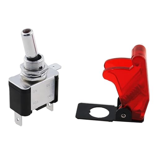 Interrupteur à bascule éclairage LED avec clapet de sécurité auto 12V - 3