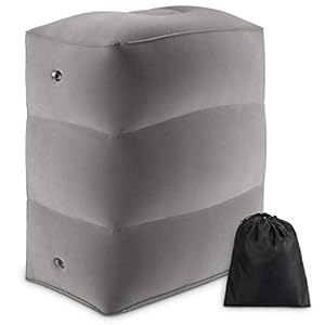 Travel Kissen verstellbare Kleinkissen aufblasbare Fußlehne für Kinder Bein Baby Babymatratze Badewanne (Grey, One Size)