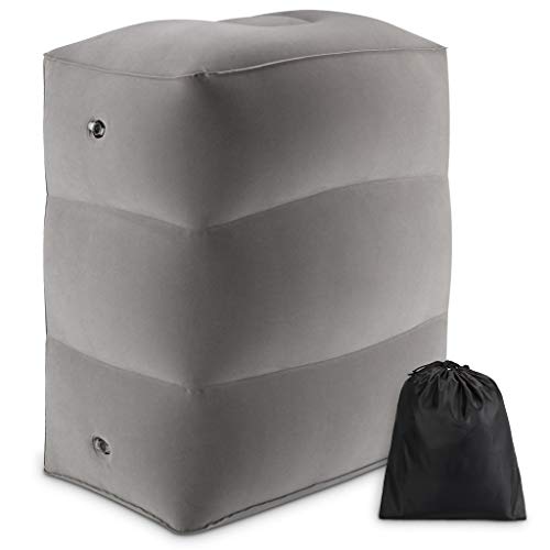 2023 Nueva pierna de viaje disponible Pie de los niños niños pequeños ajustables resto inflable cuidado del bebé pañal toallitas a granel, gris, Talla única