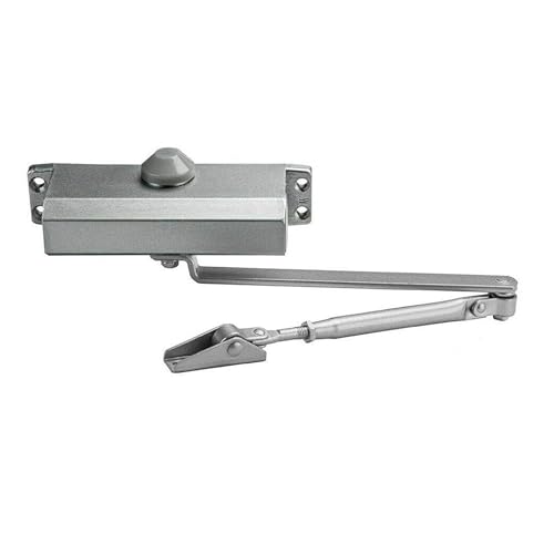 Hydraulischer Türschließer Torschließer in 3 Farben und 4 Varianten, auch in der 90° Haltefunktion auswählbar (bis 65kg mit 90° Haltefunktion, Silber)