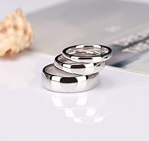 Redcyclone Stainless Steel Ring Set For Women - 3Pcs Plain Band Knuckle Stacking Dome Rings In Sizes 2Mm, 4Mm, And 6Mm For Wedding Band Or Casual Wear #TOP4