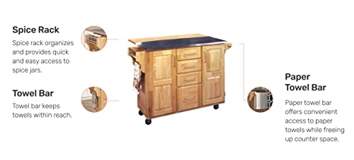 Homestyles General Line Mobile Kitchen Cart with Stainless Steel Top and Drop Leaf - image 7