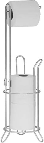 SimpleHouseware Bathroom Toilet Tissue Paper Roll Storage Holder Stand, Chrome Finish