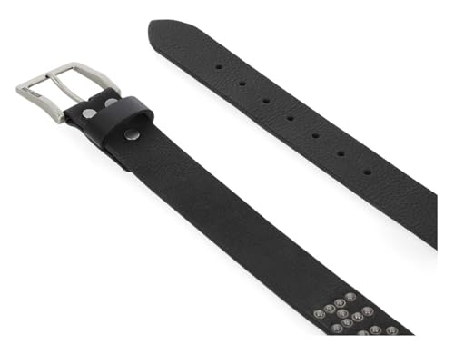 Harley-Davidson Men's Hand Hammered Rivet Genuine Leather Belt, Black3