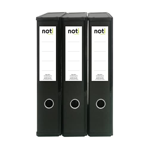 Box File Lock Spring with Ring Pull and Catch 75mm Spine Foolscap Black Pack of 3