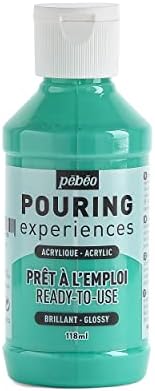Pebeo Pouring Experiences-Ready-to-Use Premixed Acrylic Paint-Ideal for Fluid Art, Metallic Purple, 118 ml (Pack of 1)