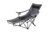 Suntime Adjustable Reclining Lounge Mesh Chair, Portable Folding Camping Chair with Removable Footre