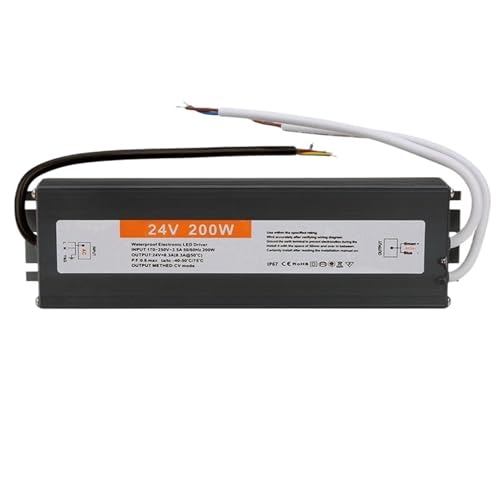 Transformateur LED 24V 200W étanche IP67 en aluminium pour éclairage extérieur