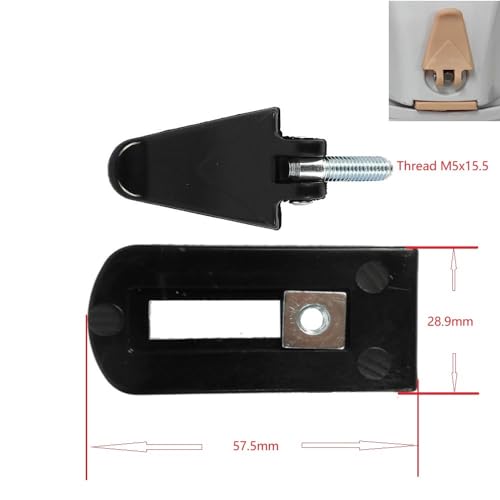 UP100 2 Sets M5x15.5mm Thread Snowboard Binding Straps Highback Adjust Handle and Lump, Black