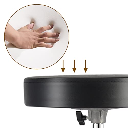 EastRock Drum Throne Drum Seat Height Adjustable Padded Drum Stool Floding Portable Drummer Throne with Anti-Slip Feet for Adults and Kids Drummers (Black)