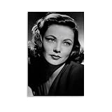 Poster sur toile de l'actrice de scène et de cinéma américain Tierney en noir et blanc 30 x 45 cm