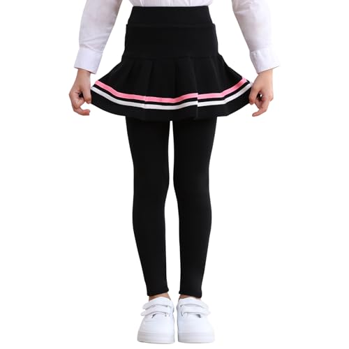 Girls Leggings with Skirt Soft Kids Leggings Ruffle Skirt Uniform Pants High Waisted 2-9 Years