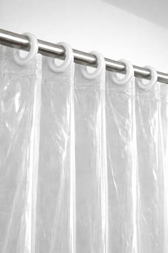 Image of 7 ft Solid Transparent AC Curtain | Waterproof Heavy-Duty 0.15 mm | Dust Wind Rain Protection, Mold & Mildew Resistant | All Season Use for Door, Window & Bathroom (Pack of 2)