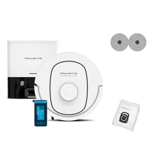 Rowenta X-Plorer Série 380+, Aspirateur Robot Laveur, Modèle Animal & Allergie, Aspiration en Profondeur, Vidage Automatique de la...