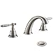 Solid Brass Brushed Nickel 2 Handle Widespread Bathroom Sink Faucet By Phiestina, Brushed Nickel 2 Handles Widespread Bathroom Faucet With Stainless Steel Pop Up Drain, WF008-4-BN