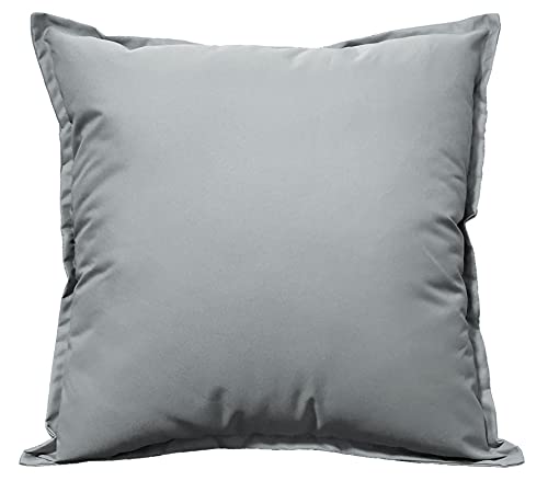 Image of Olivia Rocco Outdoor Cushion Waterproof Garden Scatter Cushions Pad Filled Sqaure Decorative Seat Bench, 43 x 43 cm Silver