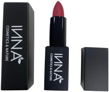 Inna Cosmetics & Nature - Matte Lipstick, Vegan, Gluten Free, Cruelty Free, non GMO with Grape Seed Oil, 3.5 g, Nude Blush (Red Love)