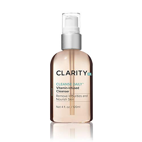 ClarityRx Cleanse Daily Vitamin Infused Facial Cleanser, Plant Based Nourishing Face Wash with Rose Hip Seed Oil for All Skin Types, Paraben Free, Natural Skin Care (4 fl oz)