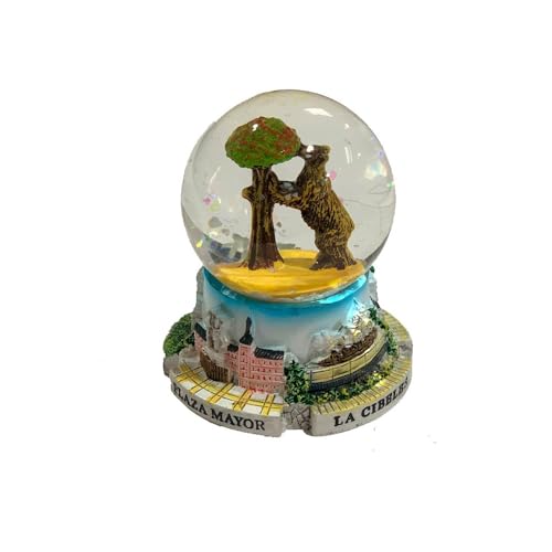 ZINGS Bola de Nieve con Diferentes monumentos de Madrid - Oso y Madroño,5,5 cm de diámetro (base) x 6 cm de altura