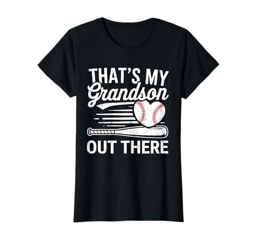 That's My Grandson Out There Shirt Women Baseball Grandma T-Shirt