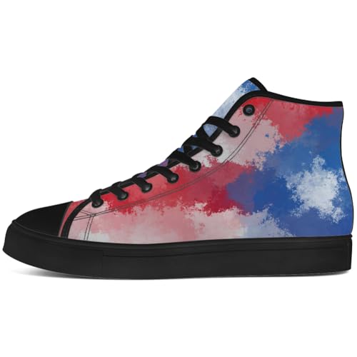 High Top Shoes High Top Canvas Sneakers Puerto Rico Flag Shoes for Men Women