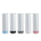 HAYINS 5Pack 20 oz Buletooth Sublimation Printed Speaker Tumbler Straight Skinny Double Wall With Lid (5colors 5pcs)