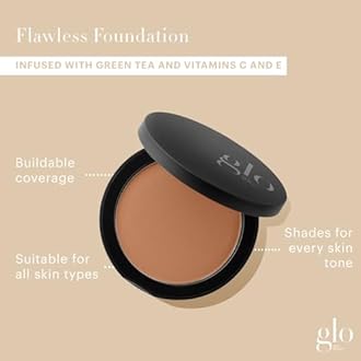 Glo Skin Beauty Pressed Base Powder Foundation Makeup (Tawny Medium) - Flawless Coverage for a Radiant Natural, Second-Skin Finish
