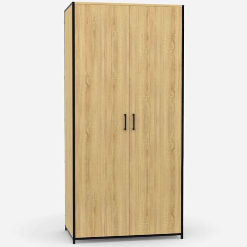 IDMarket - Armario de 2 puertas Detroit armario de 80 cm con estantes de almacenamiento de gran capacidad, diseño industrial