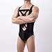 Cambkatl Men's Faux Leather Wrestling Singlet Jockstraps Corssover Sissy One-Piece Jumpsuit Stretch Leotard Bodysuit