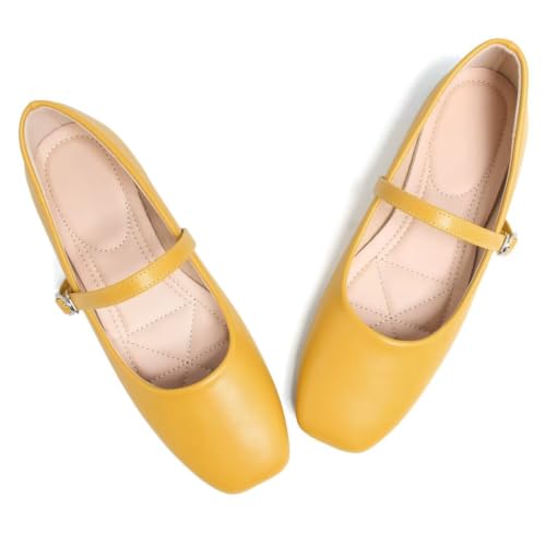 Image of TN TANGNEST Leather Flats for Women Retro Mary Jane Flats
