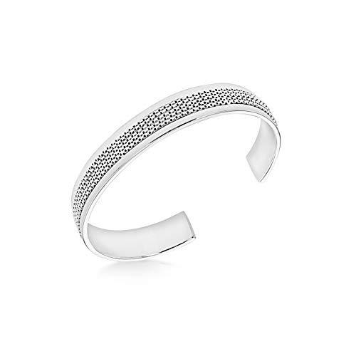 Bracelet manchette en maille argent massif, cadeau d'anniversaire d'exception femme