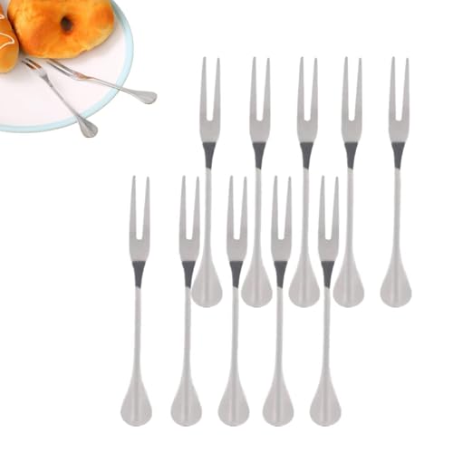 Kuchengabeln 10 Stück, Dessertgabeln Edelstahl Gabeln Besteck Gabeln Verdicken Gabel Obstgabel Mini Obstgabeln Grillgabel Spieße Schneckengabeln Dessertgabeln Salatgabeln Geeignet Für Haushalte