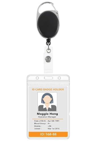 Image of AccuPrints Retractable Id Card Holder, Keychain Badge Holder, Retractable Steel Wire Reel Design Utility Keyring for Keys, Badge, Cards (Oval 1)