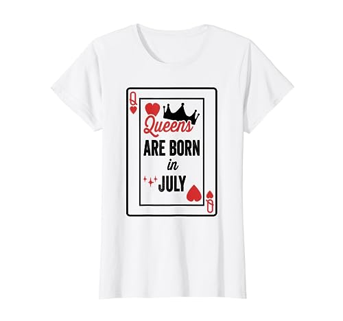 Home 7 Queens Are Born In July Birthday Date Girls Women Queen Card T-Shirt