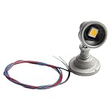 Felicafie 5Pcs HO Scale Modello Ferroviario Lampione Posti 1:87 Caldo -Bianco LED Faretti Flood Lights- Per OO Layout Edificio Paesaggio 3V Argento Con Fili (WARM WHITE)