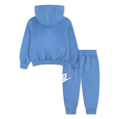 Image of Nike Kids' Sportswear Club Fleece Pullover Hoodie and Joggers 2-Piece Outfit Set (Large Swoosh Logo)