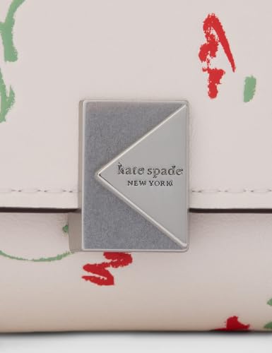 Image of kate spade new york Deco Vibrant Buds Printed Leather Large Flap Wallet
