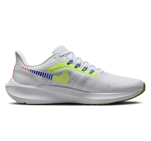 Nike NIKE Air Zoom Pegasus 39 Premium Men's Trainers, White Black Racer Blue Volt, 10.5