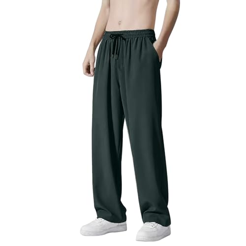 Jogginghose Herren Sommerhose Sporthose Cargo Hose aus Eisseide Aestethic Sweatpants Stoffhose Regular Fit Trainingshose Stretch Hip Hop Hose Straight Leg Trekkinghose Arbeitshosen Streetwear