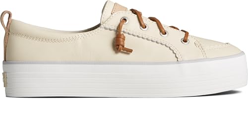 Sperry Women's Crest Vibe Platform Washable Sneaker, Off White, 83