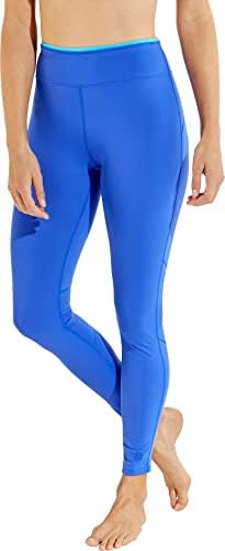 Coolibar UPF 50+ Women's Santa Cruz Swim Leggings - Sun Protective (3X- Baja Blue)