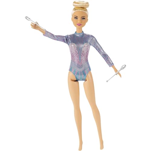 Barbie Métiers de Rêve Coffret poupée Gymnaste Blonde en Justaucorps Accessoires Inclus Jouet pour Enfant GTN65 - vue 6